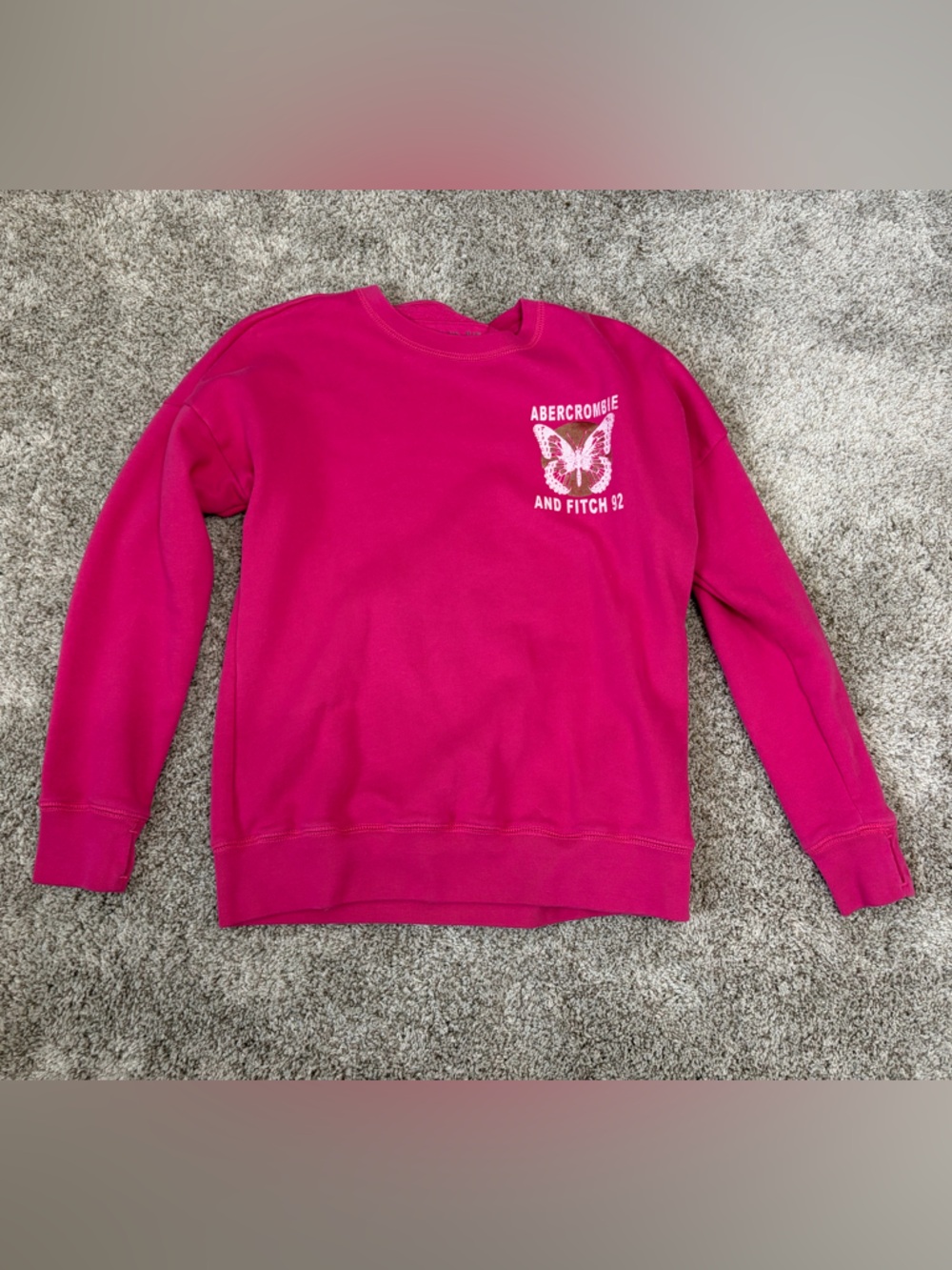 abercrombie kids hot pink sweatshirt crewneck EUC